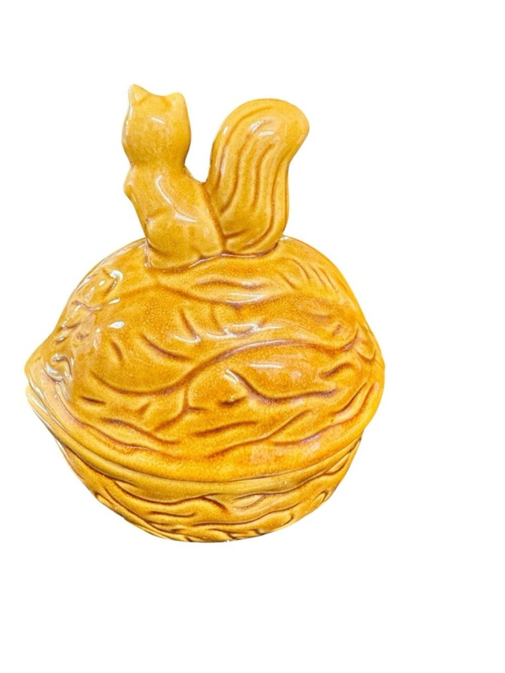 Vintage Squirrel Cookie Jar MCM Squirrel Kitsch Squirrel Nut Dish - Picture 2 of 16